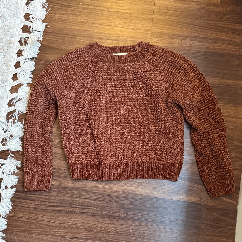 Altar'd State Rich Brown Crew Neck Sweater